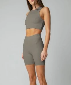 MASSIVE WOMENS RIB ZIP FRONT BODYSUIT + RIB SHORTS 3