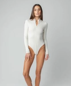 MASSIVE WOMENS RIB ZIP FRONT BODYSUIT + RIB SHORTS 3" - BUNDLE