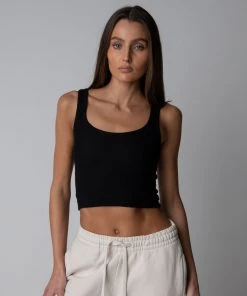 MASSIVE Best Sellers WOMENS WAFFLE KNIT CROP TANK - CORE