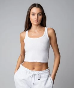 MASSIVE Best Sellers WOMENS WAFFLE KNIT CROP TANK - CORE