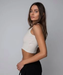 MASSIVE Best Sellers WOMENS WAFFLE KNIT CROP TANK - CORE