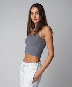 MASSIVE Best Sellers WOMENS WAFFLE KNIT CROP TANK - CORE