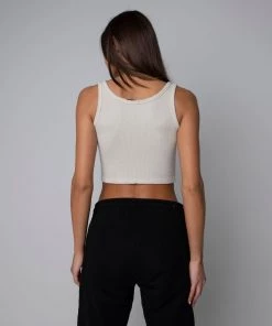 MASSIVE Best Sellers WOMENS WAFFLE KNIT CROP TANK - CORE