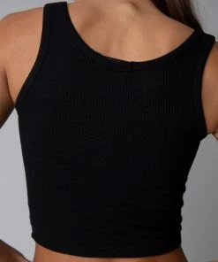 MASSIVE Best Sellers WOMENS WAFFLE KNIT CROP TANK - CORE