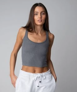 MASSIVE Best Sellers WOMENS WAFFLE KNIT CROP TANK - CORE